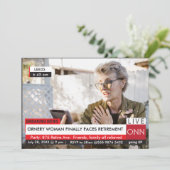 Grappig Breaking News Pensioen 🎉 Partij Kaart (Staand voorkant)