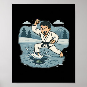 Grappig Breek de Ice Karate Chop Martial Arts Humo Poster
