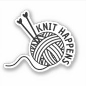 Grappig breien gebeurt waterdicht sticker (Voorkant)