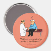 Grappig breien Humor magneet (Voorkant / Achterkant)