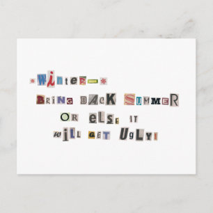Grappig Breng Zomer Ransom Note Collage Briefkaart