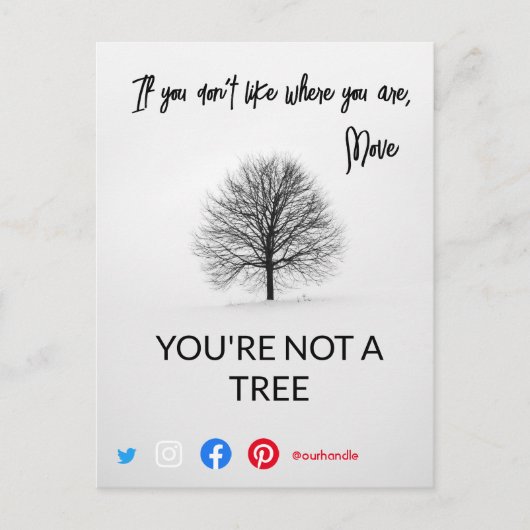 grappig briefkaart dat je geen boom bent (Voorkant)