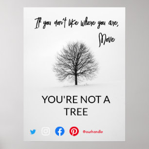 grappig briefkaart dat je geen boom bent poster