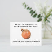 Grappig Briefkaart - "Mijn vriend vertelde me die  (Staand voorkant)