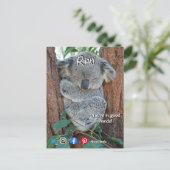 grappig briefkaart ontspannen koala (Staand voorkant)
