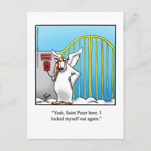 Grappig Briefkaart "St. Peter Locked Out" (Voorkant)