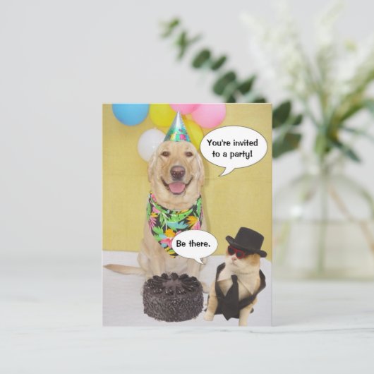 Grappig Briefkaart uitnodiging (Staand voorkant)