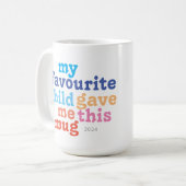 grappig Brits moeder of vaderdag favoriete kind Koffiemok (Voorkant links)