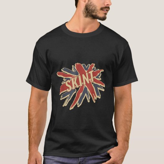 Grappig Brits Slang T Shirt met Flag Skint T Shir (Voorkant)
