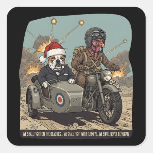 Grappig Brits thema Kerstmis Vierkante Sticker