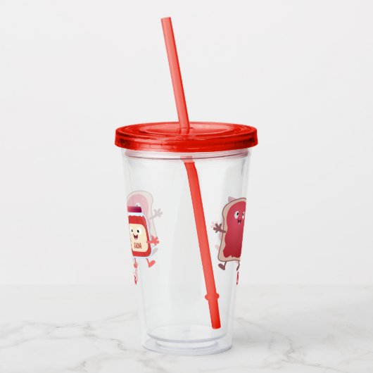 Grappig brood- en tekenfilmfiguren acryl drinkbeker (Links)