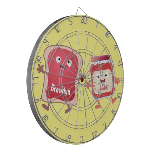 Grappig brood- en tekenfilmfiguren dartbord (Voorkant Links)