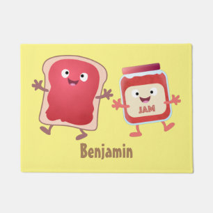 Grappig brood- en tekenfilmfiguren deurmat