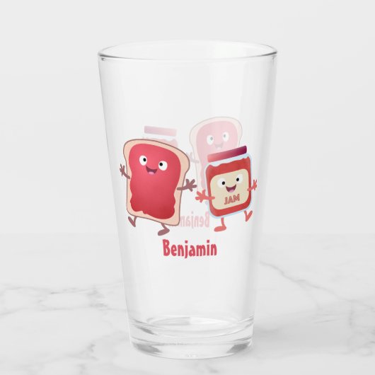 Grappig brood- en tekenfilmfiguren glas (Achterkant)