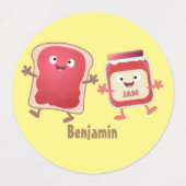 Grappig brood- en tekenfilmfiguren labels (Design 1)