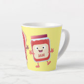 Grappig brood- en tekenfilmfiguren latte mok (Rechterhoek)