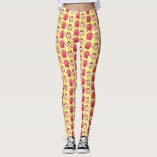 Grappig brood- en tekenfilmfiguren leggings