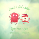 Grappig brood- en tekenfilmfiguren raamsticker (Vel 3)