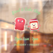 Grappig brood- en tekenfilmfiguren raamsticker (Vel 2)