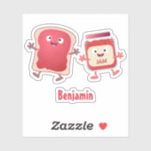 Grappig brood- en tekenfilmfiguren sticker (Vel)