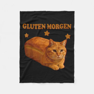 Grappig brood kat meme gluten morgen humor grafisc fleece deken