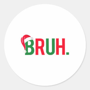 Grappig Bruh Vrolijk Kerstfeest Pajama Familie Man Ronde Sticker
