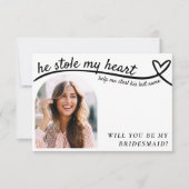 Grappig bruidsmeisje voorstel foto hartlijn bruilo (Voorkant)