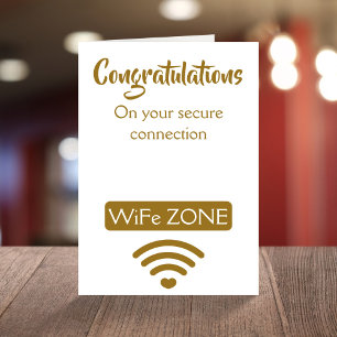 Grappig bruiloft gefeliciteerd WiFi pun bruiloft Kaart