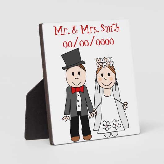 grappig bruiloft, mrs en Mr. Fotoplaat (Voorkant)