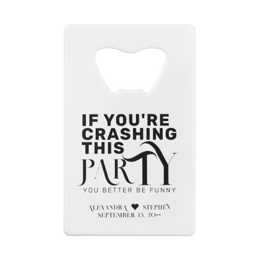 Grappig bruiloft partij offerte bruiloft gunst Dri Kredietkaart Flessenopener (Achterkant)