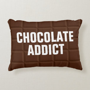 Grappig bruin chocolade verslaafde kussensloop accent kussen