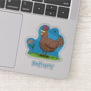 Grappig bruin gecontenteerde cartoon sticker