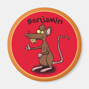 Grappig bruine rat duikt op cartoon magnet magneet
