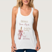 Grappig Bruisend Roze Gouden Team Bruid Tanktop (Voorkant)