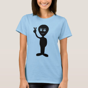 Grappig buitenaards vredesteken T-shirt