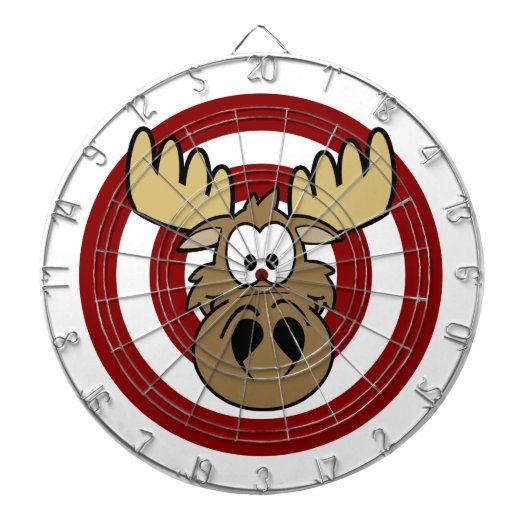 Grappig Bull's Eye Moose Red Target Dartbord (Voorkant)