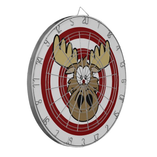Grappig Bull's Eye Moose Red Target Dartbord (Voorkant Links)