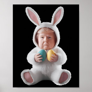 Grappig Bunny Pasen Trump Meme Happy Easter Day Poster