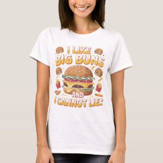 Grappig Burger Liefhebber Typografie Ontwerp voor T-shirt