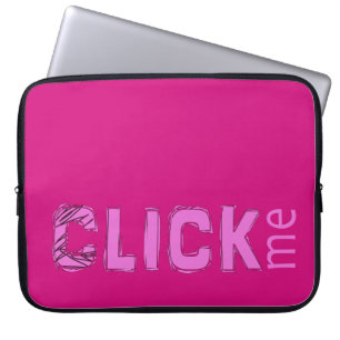 Grappig (C)lick me ijsbreker roze Laptop Sleeve