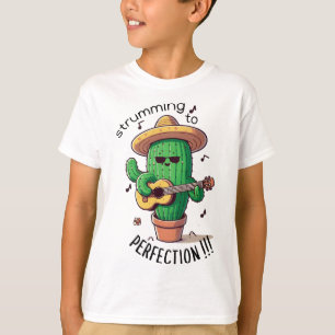 Grappig Cactus Gitarist T-shirt Strumming naar P