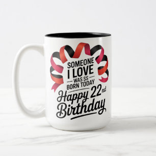 Grappig cadeau-idee voor huisgenoot 22e verjaardag tweekleurige koffiemok