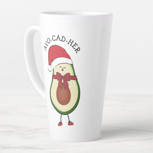 Grappig cadeau Santa Hat Avocado Latte Mok (Linkerhoek)