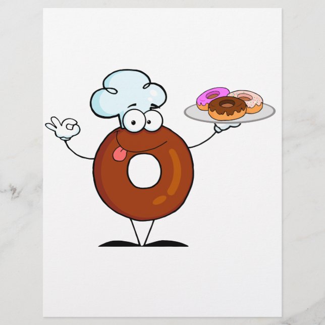 grappig cadeut donut chef cartoon (Voorkant)