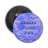 Grappig camouflage pastel blauw Abstract patroon Button Flesopener (Voorkant)