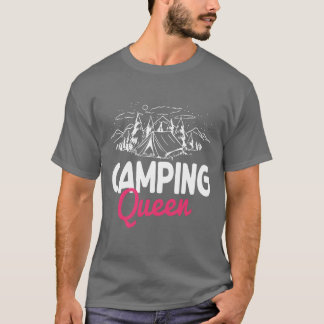 Grappig Camping Koningin Bijpassend Ontwerp retro T-shirt