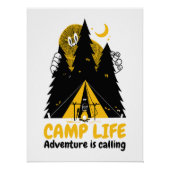 Grappig Camping Monster – Camp Life Adventure Perfect Poster (Voorkant)