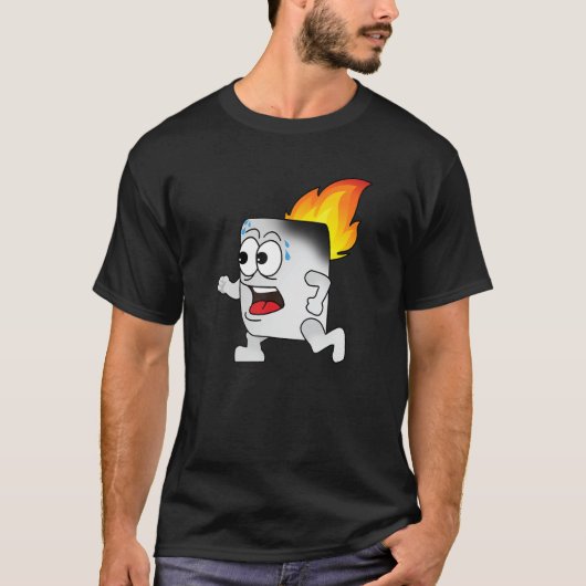 Grappig Camping Shirt - Marshmallow Smores on Fire (Voorkant)