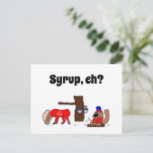 Grappig Canada Moose en Beaver met Maple Syrup Briefkaart (Staand voorkant)