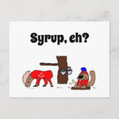 Grappig Canada Moose en Beaver met Maple Syrup Briefkaart (Voorkant)